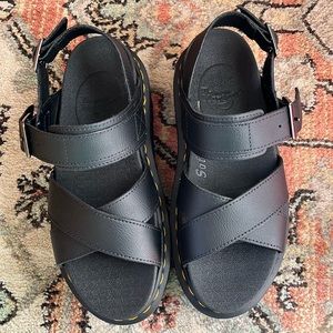 Dr Martens VOSS II ATHENA LEATHER STRAP PLATFORM SANDALS